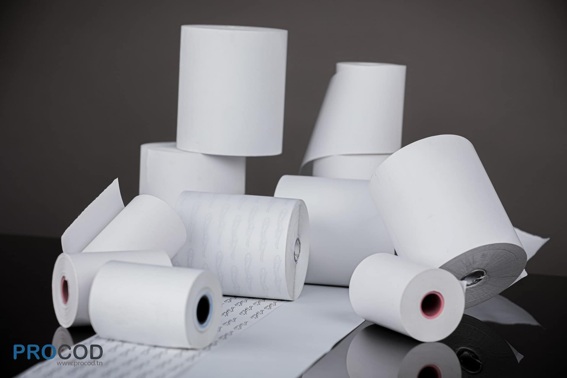 Pack de 50 rouleaux de caisse 80x70m Blanc Tunisie pour imprimante ticket thermique.